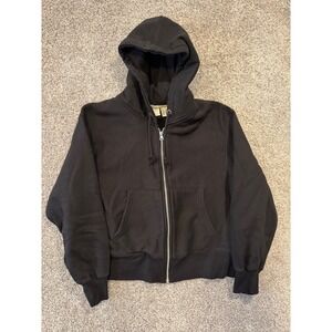 Champion Reverse Weave Jacket Mens L Black Zip Up Hoodie Heavyweight Sweatshirt